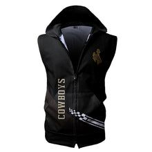 Load image into Gallery viewer, Wyoming Cowboys NCAA-F Allover Print Zip-up Sleeveless Hoodie HD2512-130