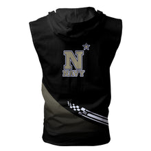 Load image into Gallery viewer, Navy Midshipmen NCAA Allover Print Zip-up Sleeveless Hoodie HD2512-136