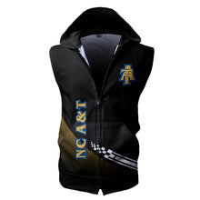 Load image into Gallery viewer, North Carolina A&amp;T Aggies NCAA Allover Print Zip-up Sleeveless Hoodie HD2512-144