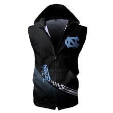Load image into Gallery viewer, North Carolina Tar Heels NCAA Allover Print Zip-up Sleeveless Hoodie HD2512-146