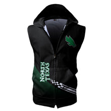 Load image into Gallery viewer, North Texas Mean Green NCAA Allover Print Zip-up Sleeveless Hoodie HD2512-149