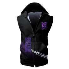 Load image into Gallery viewer, Northwestern Wildcats NCAA Allover Print Zip-up Sleeveless Hoodie HD2512-155