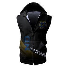 Load image into Gallery viewer, Notre Dame Fighting Irish NCAA Allover Print Zip-up Sleeveless Hoodie HD2512-156