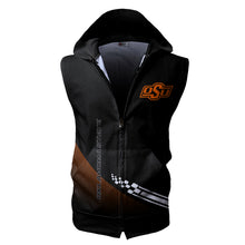 Load image into Gallery viewer, Oklahoma State University Athletics NCAA Allover Print Zip-up Sleeveless Hoodie HD2512-160