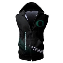 Load image into Gallery viewer, Oregon Ducks NCAA Allover Print Zip-up Sleeveless Hoodie HD2512-163
