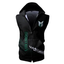 Load image into Gallery viewer, Portland State Vikings NCAA Allover Print Zip-up Sleeveless Hoodie HD2512-168