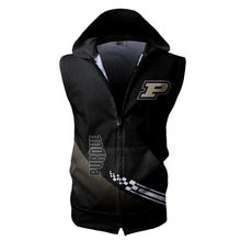 Load image into Gallery viewer, Purdue Boilermakers NCAA Allover Print Zip-up Sleeveless Hoodie HD2512-172