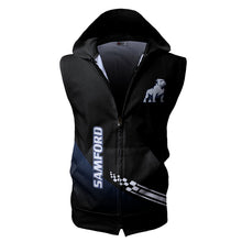 Load image into Gallery viewer, Samford Bulldogs NCAA Allover Print Zip-up Sleeveless Hoodie HD2512-182