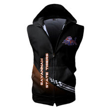 Load image into Gallery viewer, Savannah State Tigers NCAA Allover Print Zip-up Sleeveless Hoodie HD2512-186