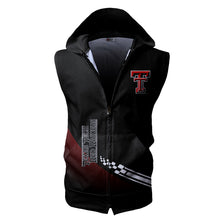 Load image into Gallery viewer, Texas Tech Red Raiders NCAA Allover Print Zip-up Sleeveless Hoodie HD2512-214