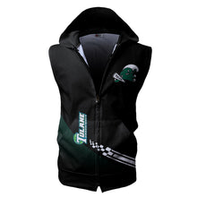 Load image into Gallery viewer, Tulane Green Wave NCAA Allover Print Zip-up Sleeveless Hoodie HD2512-217