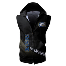 Load image into Gallery viewer, UC Davis Aggies NCAA Allover Print Zip-up Sleeveless Hoodie HD2512-221