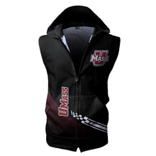 Load image into Gallery viewer, UMass Minutemen NCAA Allover Print Zip-up Sleeveless Hoodie HD2512-224