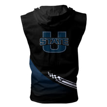 Load image into Gallery viewer, Utah State Aggies NCAA Allover Print Zip-up Sleeveless Hoodie HD2512-228