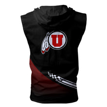 Load image into Gallery viewer, Utah Utes NCAA Allover Print Zip-up Sleeveless Hoodie HD2512-229
