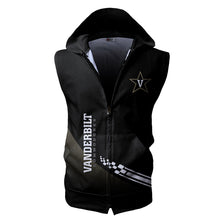 Load image into Gallery viewer, Vanderbilt Commodores NCAA Allover Print Zip-up Sleeveless Hoodie HD2512-233