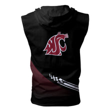 Load image into Gallery viewer, Washington State Cougars NCAA Allover Print Zip-up Sleeveless Hoodie HD2512-240