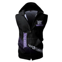 Load image into Gallery viewer, Weber State Wildcats NCAA Allover Print Zip-up Sleeveless Hoodie HD2512-241