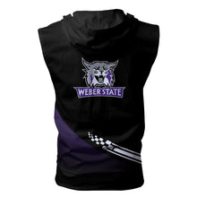 Load image into Gallery viewer, Weber State Wildcats NCAA Allover Print Zip-up Sleeveless Hoodie HD2512-241