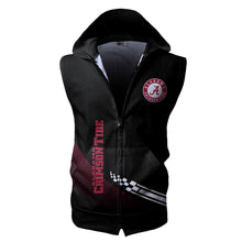 Load image into Gallery viewer, Alabama Crimson Tide Allover Print Zip-up Sleeveless Hoodie HD2512-005