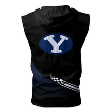 Load image into Gallery viewer, BYU Cougars NCAA Allover Print Zip-up Sleeveless Hoodie HD2512-030