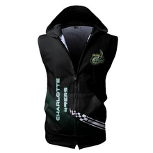 Load image into Gallery viewer, Charlotte 49ers NCAA Allover Print Zip-up Sleeveless Hoodie HD2512-048
