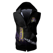 Load image into Gallery viewer, East Carolina Pirates NCAA Allover Print Zip-up Sleeveless Hoodie HD2512-058