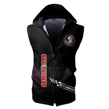Load image into Gallery viewer, Florida State Seminoles NCAA Allover Print Zip-up Sleeveless Hoodie HD2512-069