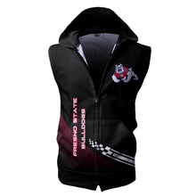 Load image into Gallery viewer, Fresno State Bulldogs NCAA Allover Print Zip-up Sleeveless Hoodie HD2512-071