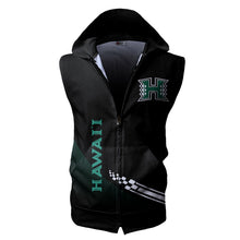 Load image into Gallery viewer, Hawaii Rainbow Warriors NCAA Allover Print Zip-up Sleeveless Hoodie HD2512-082