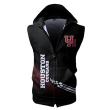 Load image into Gallery viewer, Houston Cougars NCAA Allover Print Zip-up Sleeveless Hoodie HD2512-085
