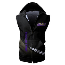 Load image into Gallery viewer, James Madison Dukes NCAA Allover Print Zip-up Sleeveless Hoodie HD2512-098
