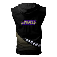 Load image into Gallery viewer, James Madison Dukes NCAA Allover Print Zip-up Sleeveless Hoodie HD2512-098