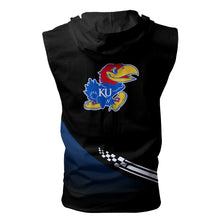 Load image into Gallery viewer, Kansas Jayhawks NCAA Allover Print Zip-up Sleeveless Hoodie HD2512-099