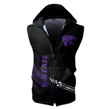 Load image into Gallery viewer, Kansas State Wildcats NCAA Allover Print Zip-up Sleeveless Hoodie HD2512-100