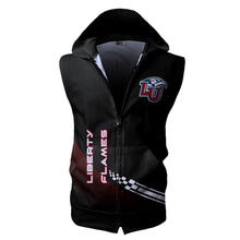 Load image into Gallery viewer, Liberty Flames NCAA Allover Print Zip-up Sleeveless Hoodie HD2512-107