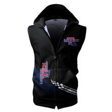 Load image into Gallery viewer, Louisiana Tech Bulldogs NCAA Allover Print Zip-up Sleeveless Hoodie HD2512-109