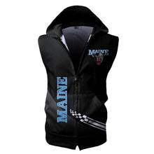 Load image into Gallery viewer, Maine Black Bears NCAA Allover Print Zip-up Sleeveless Hoodie HD2512-113