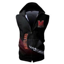Load image into Gallery viewer, Maryland Terrapins NCAA Allover Print Zip-up Sleeveless Hoodie HD2512-116