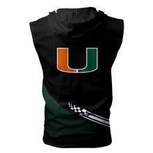 Load image into Gallery viewer, Miami Hurricanes NCAA Allover Print Zip-up Sleeveless Hoodie HD2512-120