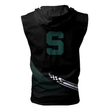 Load image into Gallery viewer, Michigan State Spartans Alternate NCAA Allover Print Zip-up Sleeveless Hoodie HD2512-122