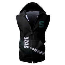 Load image into Gallery viewer, Michigan State Spartans Alternate NCAA Allover Print Zip-up Sleeveless Hoodie HD2512-122