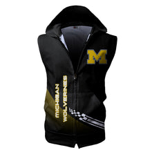 Load image into Gallery viewer, Michigan Wolverines NCAA Allover Print Zip-up Sleeveless Hoodie HD2512-123