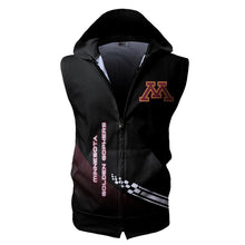 Load image into Gallery viewer, Minnesota Golden Gophers NCAA Allover Print Zip-up Sleeveless Hoodie HD2512-125