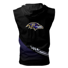Load image into Gallery viewer, Baltimore Ravens NFL Super Bowl Champions Allover Print Zip-up Sleeveless Hoodie HD2512-03