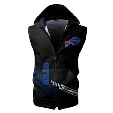 Load image into Gallery viewer, Buffalo Bills NFL Super Bowl Champions Allover Print Zip-up Sleeveless Hoodie HD2512-04