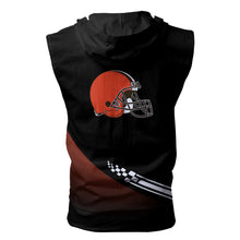 Load image into Gallery viewer, Cleveland Browns NFL Super Bowl Champions Allover Print Zip-up Sleeveless Hoodie HD2512-07