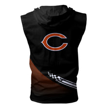 Load image into Gallery viewer, Chicago Bears NFL Super Bowl Champions Allover Print Zip-up Sleeveless Hoodie HD2512-08