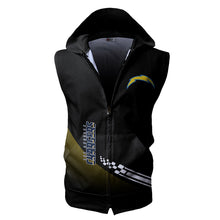 Load image into Gallery viewer, Los Angeles Chargers NFL Super Bowl Champions Allover Print Zip-up Sleeveless Hoodie HD2512-17