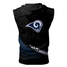 Load image into Gallery viewer, Los Angeles Rams NFL Super Bowl Champions Allover Print Zip-up Sleeveless Hoodie HD2512-18
